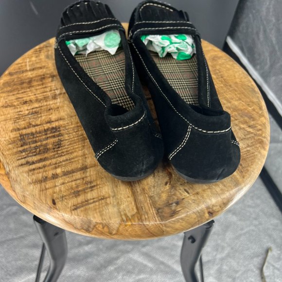 Y2K Decree Black Suede Flats / Loafers - Picture 2 of 9